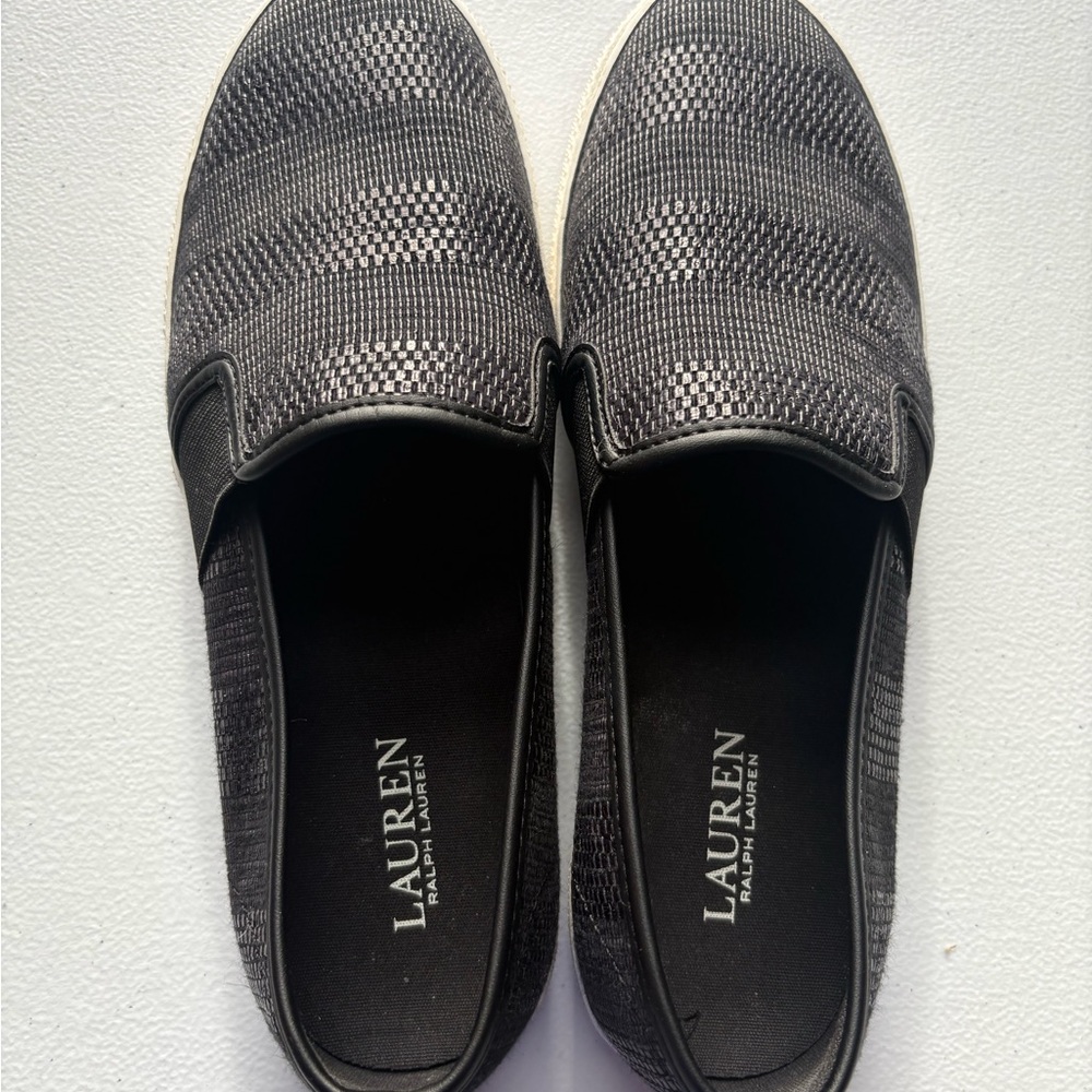 Lauren Ralph Lauren Black Patterned Flats